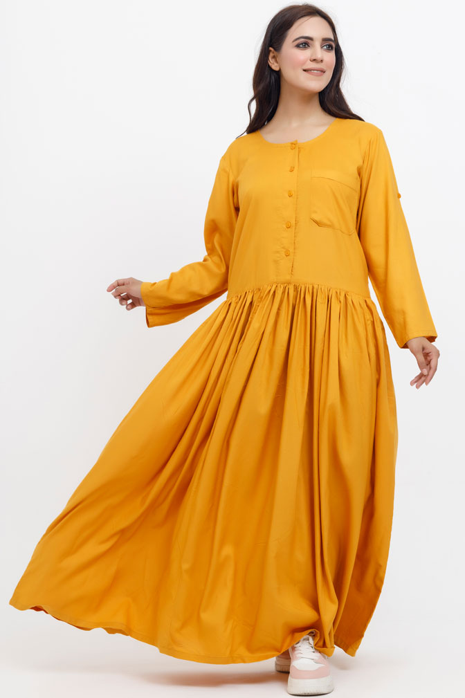 Mustard Funk Linen Maxi