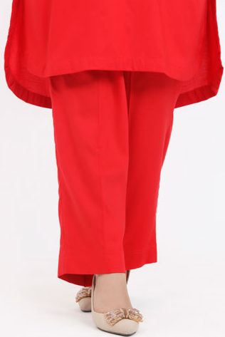 Double Pocket Red Linen Urban Trouser