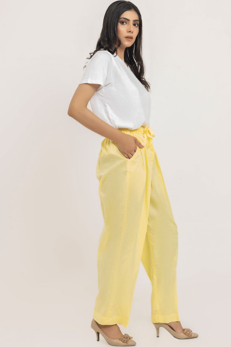 Yellow Double Pocket Cotton Urban Trouser