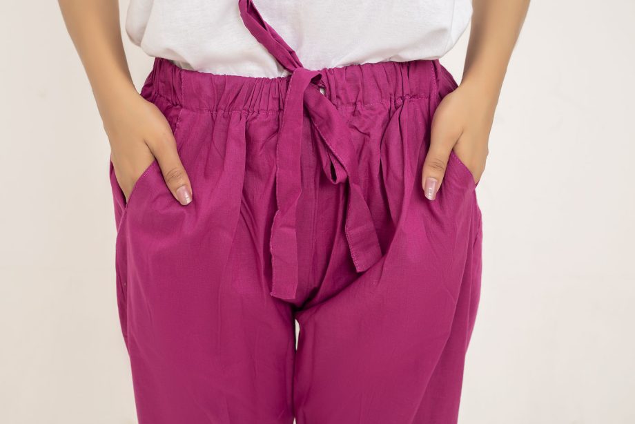 Pink  Double Pocket Cotton Urban Trouser