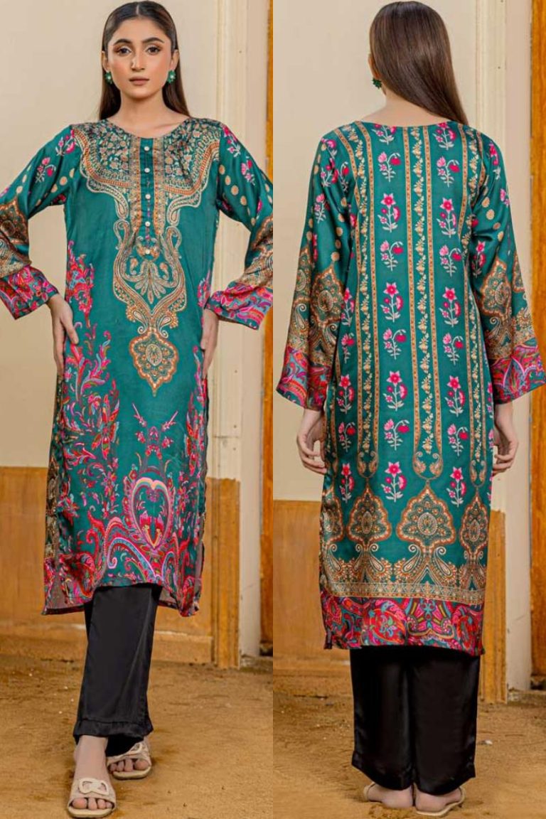 Green Zewar-e-Noor Charmeuse Silk Kurta