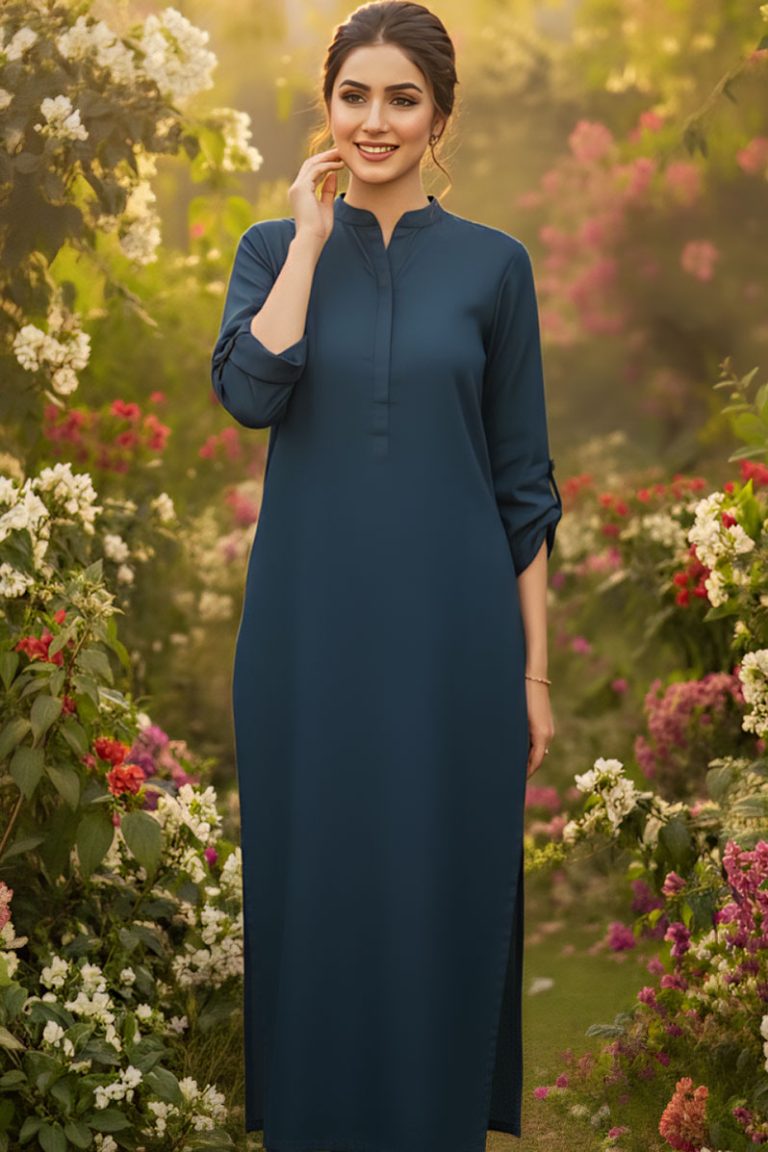Teal Noiré Khaddar Kurta