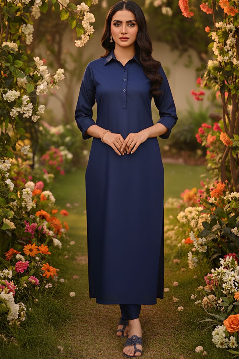 Navy Astra Khaddar Kurta