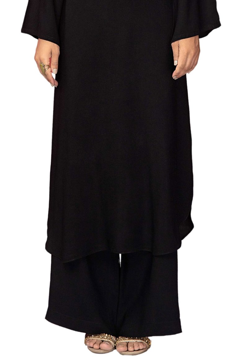 Black Bell Bottom Khaddar Trouser
