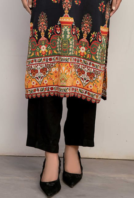 Black Straight Linen Trouser