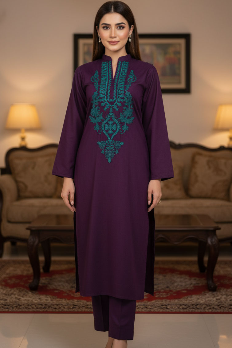 Purple Rivayat Easy Care Linen Kurta